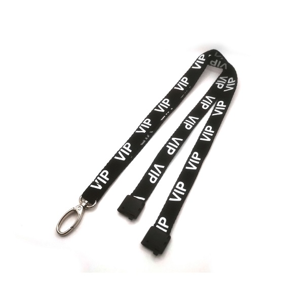 Billede af VIP sort lanyard / Halssnor / Keyhanger / Nøglesnor / Halsrem 15 mm med metal krog. 60270590